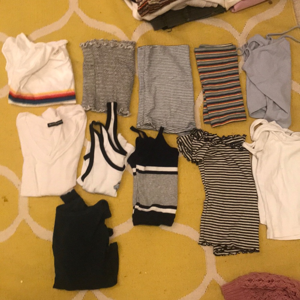 bundle of 11 brandy tanks, tube tops & tees